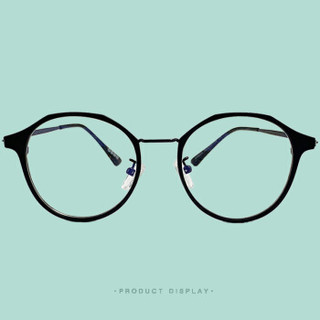 大咖岛 近视眼镜 丹阳眼镜 防蓝光近视眼镜复古简约圆框眼镜男女近视镜 透明 1.56防蓝光(建议0-300度)