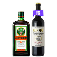 88VIP：Jagermeister 野格 德国进口网红力娇酒 700ml +法国进口皇廷之花原瓶干红葡萄酒