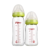 88VIP：Pigeon 贝亲 婴儿宽口玻璃奶瓶套装 160ml+240ml