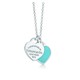  Tiffany&Co. 蒂芙尼 27125107 蓝色珐琅双心S925银项链　