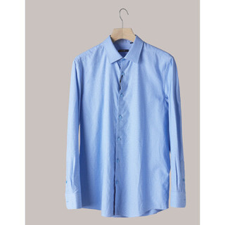 威可多VICUTU商场同款男士长袖衬衫棉质商务正装通勤蓝色衬衣男VBW19351391 蓝色格纹 170/B/40