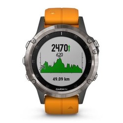 GARMIN 佳明 Fenix5 Plus 智能户外运动手表 钛合金闪耀橘