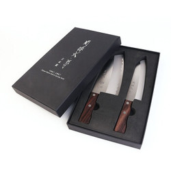 贝印（KAI）日本关孙六厨师刀 家用切菜刀切肉刀 日常厨刀钢刀 两把单刀套装刀具