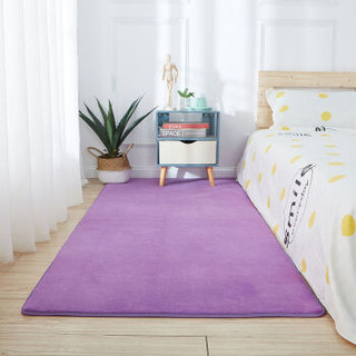 加厚客厅茶几地毯卧室可爱少女床边儿童爬行满铺地毯地垫 紫色 40X120厘米(买一送一)子恒
