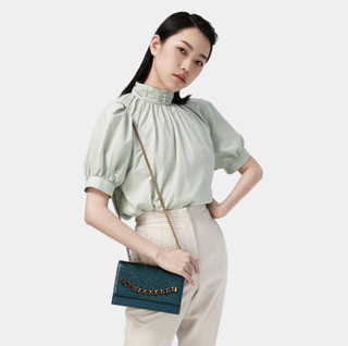 CHARLES & KEITH 女士链条磁扣斜挎单肩包CK2-70680726 蓝绿色