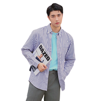 UNIQLO 优衣库 431173 男士长绒棉条纹衬衫