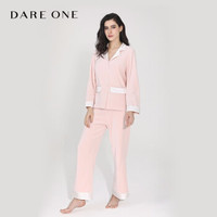 DARE ONE女士新品Morning Kiss系列棉质睡衣女套装休闲简约家居服 粉色 S/160