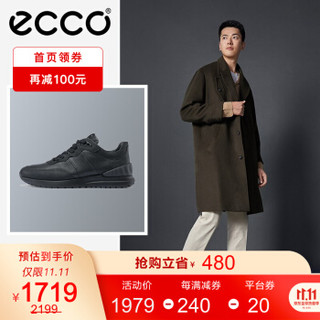 ECCO爱步品牌新品 橡胶大底真皮系带百搭男鞋 雅跃523204