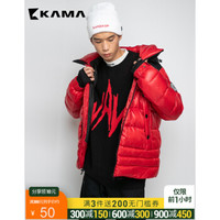 KAMA卡玛冬季新款中长款加厚时尚羽绒服男外套帅气潮2418724 大红 L