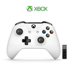 微软 Xbox无线控制器/手柄 白色+二代Win10无线适配器 | PC游戏手柄 蓝牙无线双模 适配Xbox/电脑/平板/手机