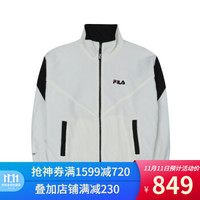 FILA/斐乐冲锋衣情侣秋季运动外套 双面可穿拉链防风男女加绒夹克 FS2JKC3112X_CRM L