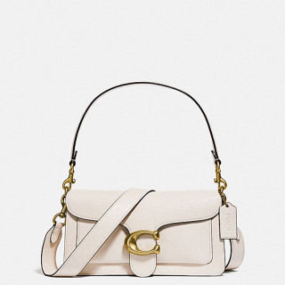 coach蔻驰tabby系列女士抛光鹅卵石纹皮革26号单肩包73995b4eb1粉白色