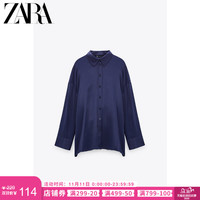 ZARA新款 TRF 女装 丝缎质感衬衫 07385437490
