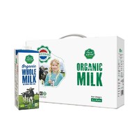 荷兰 乐荷进口有机牛奶1L*4盒全脂高钙儿童纯牛奶礼盒装 *2件