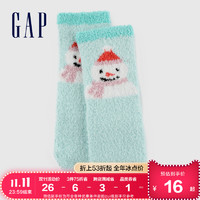 Gap女童马卡龙色珊瑚绒针织中筒袜652426秋冬2020新款保暖防滑袜 *3件