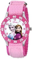 Disney W000970《冰雪奇缘》冰雪公主卡通形象儿童手表，配粉色尼龙表带