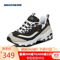 Skechers斯凯奇吴宣仪同款 复古熊猫鞋 66666228 （女款）黑色/金色BKGD