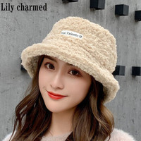 Lily charmed秋冬季新款羊羔毛渔夫帽子女baby热巴明星同款帽子