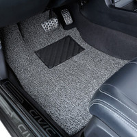 牧斯 加厚丝圈汽车脚垫 仅适用于本田思域（16-20年款）车型专车定制 平铺款地毯式 黑灰色 *2件