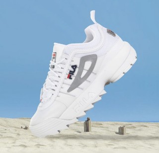 FILA 斐乐 Disruptor II颠覆者系列 女士休闲运动鞋 5XMO081Z 白色 42