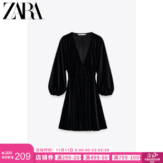 ZARA新款 女装 天鹅绒连衣裙 02731257800