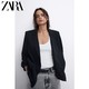 ZARA新款 女装 卷袖休闲西装外套 08076470800