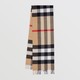博柏利 BURBERRY 80181751 米色格纹羊绒围巾