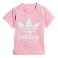 adidas ORIGINALS TREFOIL TEE 女童短袖T恤 DV2831 浅粉/白 80cm