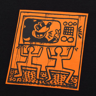 UNIQLO 优衣库 Mickey x Keith Haring男士印花圆领长袖卫衣431818 黑色M