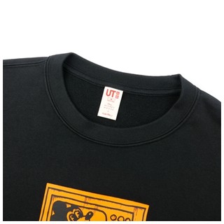 UNIQLO 优衣库 Mickey x Keith Haring男士印花圆领长袖卫衣431818 黑色M