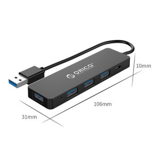 ORICO 奥睿科 WH4P1 USB3.0 4口分线器 0.3米 *3件