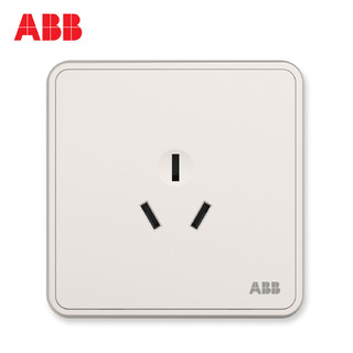 ABB开关插座纤悦雅典白墙壁86型16A三孔插座空调墙壁插座AR206 *5件