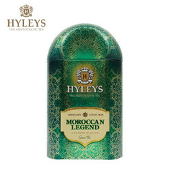 斯里兰卡进口 豪伦思(HYLEYS)绿茶散茶 摩洛哥传奇薄荷玫瑰大叶绿茶休闲旅行铁盒100g *2件