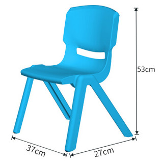 SPACEXPERT 空间专家 塑料靠背椅 加厚休闲小凳子蓝色 简易餐椅防滑椅子换鞋凳