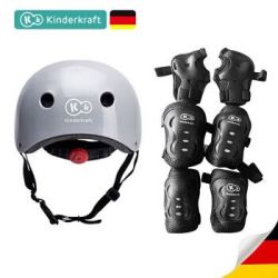 Kinderkraft 可可乐园 头盔KK护具儿童平衡车滑步车滑行车学步车单车小孩幼儿男女踏行车无脚踏两轮 头盔灰色+护具