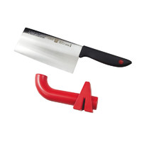 ZWILLING 双立人 中式菜刀+红色磨刀器套装