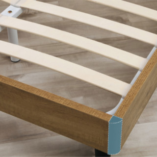 QuanU 全友 125901 简约现代橡木框架床 150*200cm 不含床垫