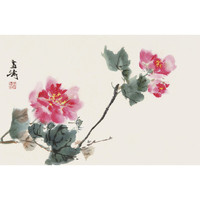 荣宝斋木版水印 国画 客厅装饰壁画 王雪涛 芙蓉 32*42cm画片