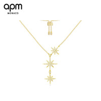 APM Monaco AC3350OX 纯银镶晶钻六芒星流星项链