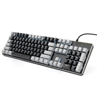 灵蛇（LINGSHE)有线机械键盘 吃鸡发光游戏机械键盘 铝合金面板白光K480黑灰 青轴