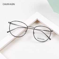 Calvin Klein眼镜架金属全框圆形复古休闲近视眼镜配镜片CK5469
