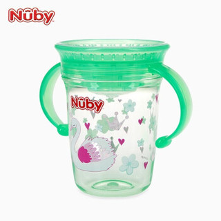 努比（Nuby）学饮杯婴儿水杯防呛防漏儿童水杯带手柄360度宝宝魔术杯直饮杯 天鹅