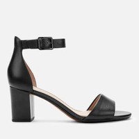 女款 Clarks|Clarks Women's Deva Mae Leather Block Heeled Sandals - Black