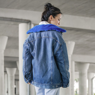 Levi's 李维斯 女士仿羊羔绒牛仔夹克外套