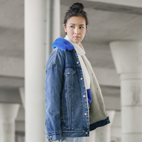 Levi's 李维斯 女士仿羊羔绒牛仔夹克外套