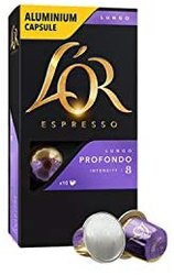 L'OR espresso lungo profondo 铝咖啡胶囊 强度 8 10 件装 100 粒