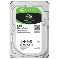 SEAGATE 希捷 酷鱼BarraCuda系列 3.5英寸 台式机硬盘 6TB(CMR、5400rpm、256MB)ST6000DM003