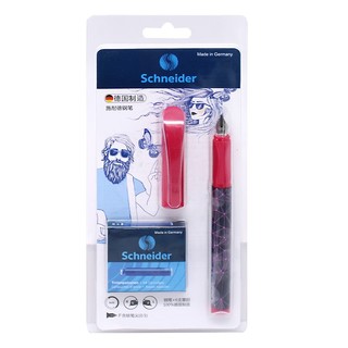 Schneider 施耐德 钢笔+10支蓝墨囊+吸墨器+笔袋 0.5mm F尖 粒子粉卡装