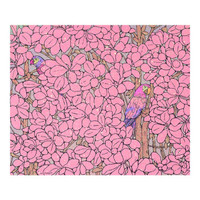 胡杨限量版画 《躲猫猫》亲笔签名 限量99版 粉色 手工画框