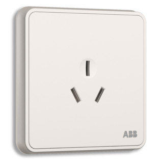 ABB 纤悦系列 AR206 16A三孔插座面板 雅典白色